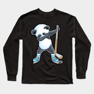 Dabbing panda Ice Hockey panda Kids Boys funny ice Hockey Long Sleeve T-Shirt